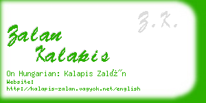 zalan kalapis business card